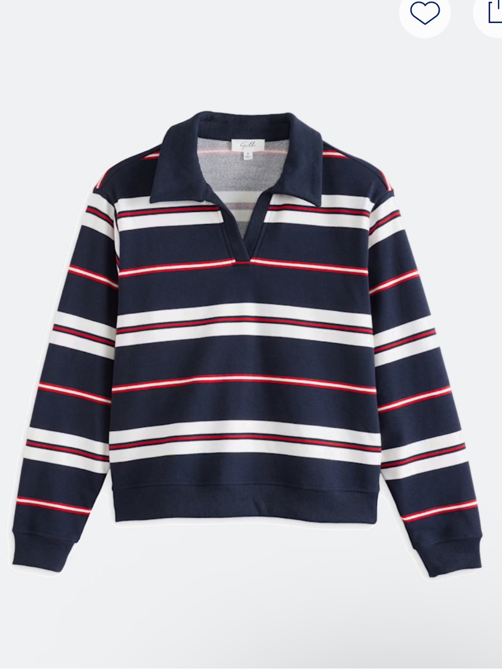Gilli Jayne Long Sleeve Polo Knit Sweatshirt